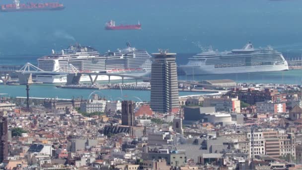 Barcelona Juni 2017 Skott Från Bunkrar Carmel Panoramautsikt Över Stadens — Stockvideo