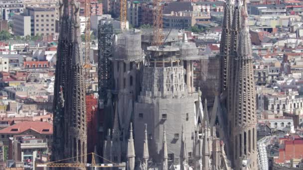 Barcelona Junho 2017 Sagrada Família Dos Bunkers Carmel Miradouro Sobre — Vídeo de Stock