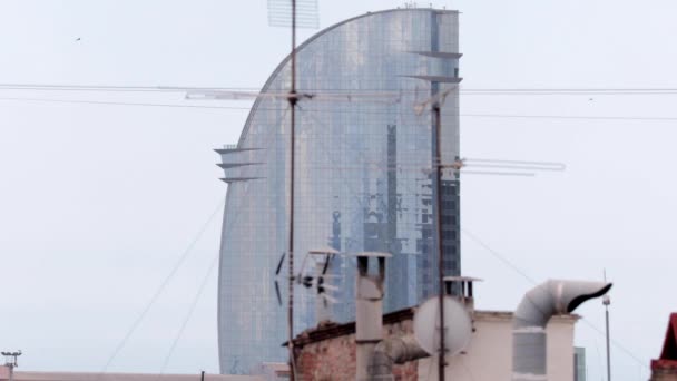 Barcelona City Skyline Shot Bunkers Carmel Offrant Une Vue Panoramique — Video