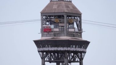  Teleferik plaj ve liman alanı Mont Juic dağ, Barcelona ile bağlanma