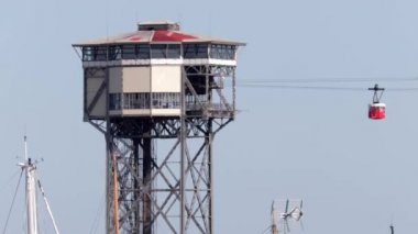  Teleferik plaj ve liman alanı Mont Juic dağ, Barcelona ile bağlanma