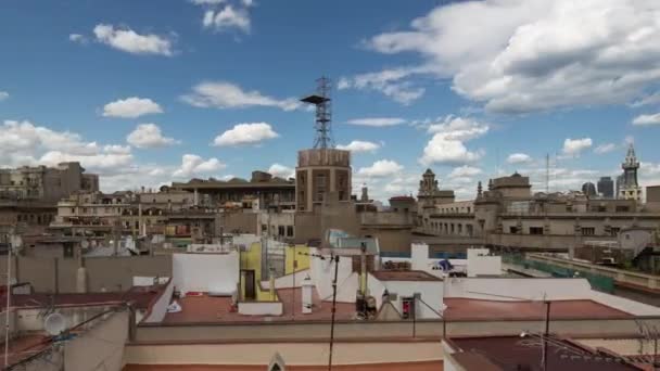 Rooftops Barcelona Shot Terrace Center City — Stock Video