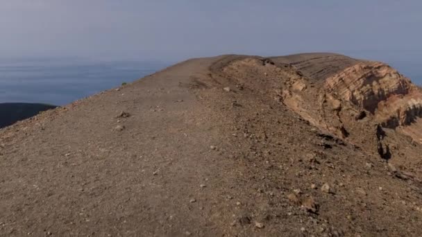 View Peak Fossa Vulcano Sicily Italy — Stock Video