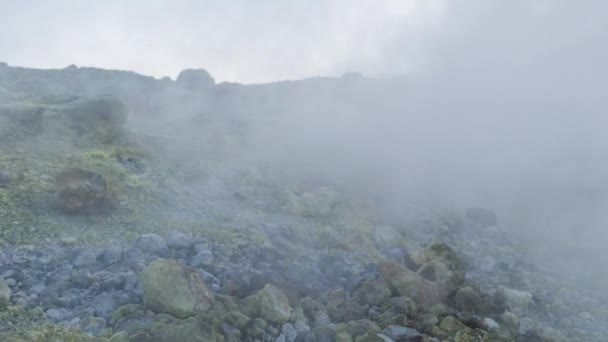 Incredibile Isola Vulcano Largo Della Costa Siciliana Vulcano Fumi Solforosi — Video Stock