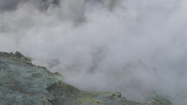 Volcano Island Coast Sicily Italy Constant Sulfurous Fumes Coming Vents — Stock Video