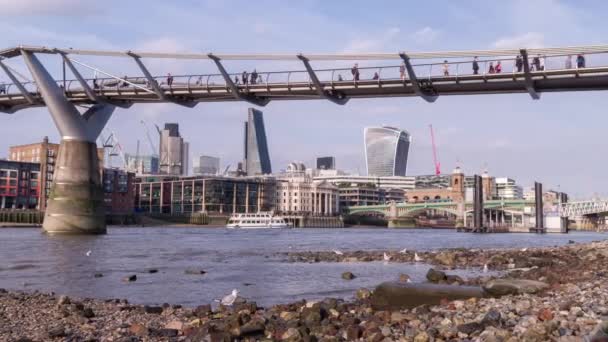 Veduta Della Cattedrale San Paolo Dal Ponte Del Millennio Londra — Video Stock