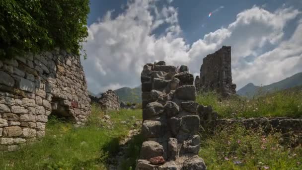 Részben Elhagyott Stari Város Bar Montenegróban — Stock videók