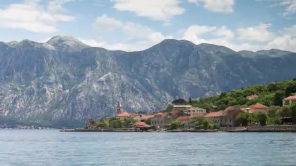 Timelapse Hermosa Bahía Kotor Montenegro — Vídeos de Stock