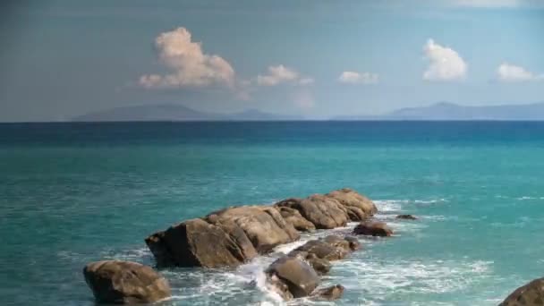 Spiaggia Rocciosa Mare Mediterraneo Sicilia Italia — Video Stock