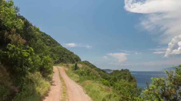 Pov Filmado Partir Uma Câmera Acoplada Frente Veículo Road Que — Vídeo de Stock