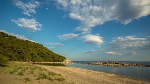 在克罗地亚 Mljet 岛的荒凉的海滩上 亚得里亚海的晶莹清澈的海水 — 图库视频影像