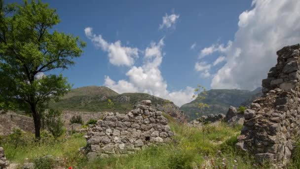 Ciudad Parcialmente Abandonada Stari Bar Montenegro — Vídeos de Stock
