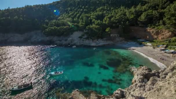 Belle Plage Île Mljet Croatie Avec Une Eau Cristalline Magnifique — Video