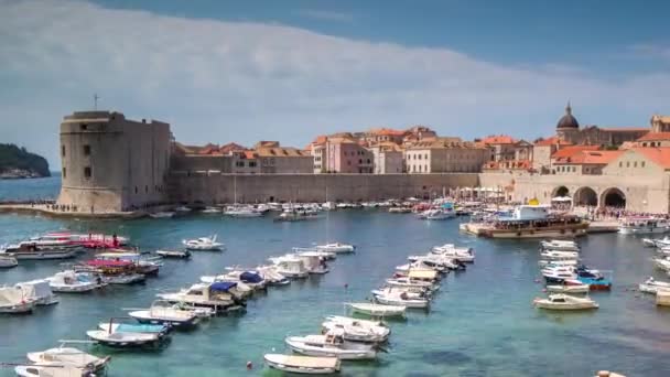 Timelapse Stupefacente Città Murata Dubrovnik Sulla Costa Adriatica Croazia — Video Stock