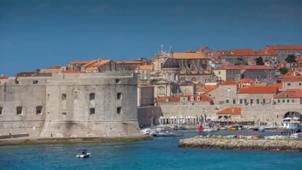 Kikötő Város Dubrovnik Adriai Tenger Partján Horvátország — Stock videók