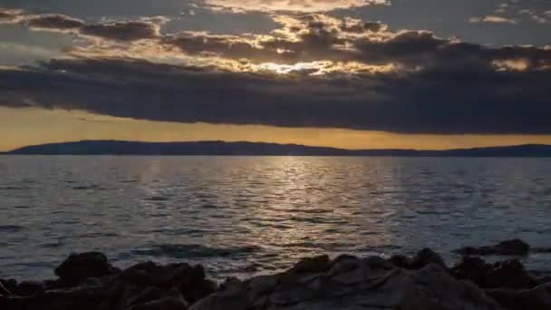 Wspaniałe Upływ Czasu Zachodu Słońca Czarnogóra — Wideo stockowe