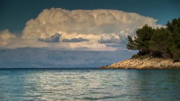 Timelapse Hermosa Escena Playa Limoni Desierta Isla Mljet Croacia Con — Vídeo de stock