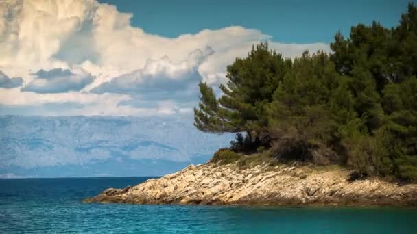 Timelapse Από Σκηνή Παραλία Πανέμορφη Ερημική Limoni Μλιετ Κροατία Εκπληκτική — Αρχείο Βίντεο