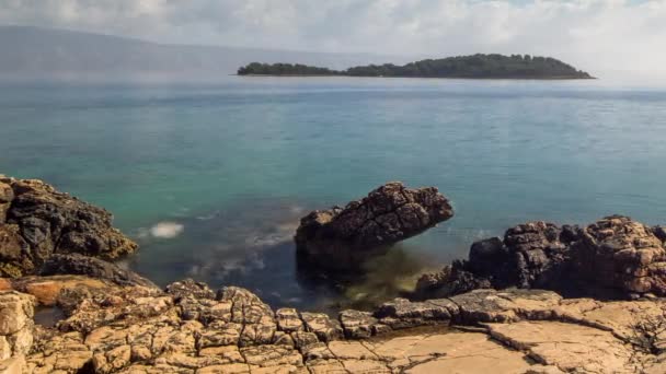 Timelapse Vackra Öde Limoni Stranden Scenen Mljet Island Kroatien Med — Stockvideo