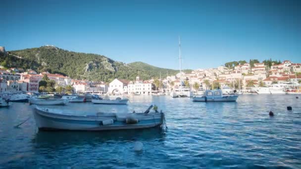 Piękny Port Miasta Hvar Elegancki Główne Miasto Wyspie Hvar Chorwacja — Wideo stockowe