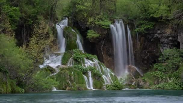 Φυσικό Θαύμα Του Εθνικό Πάρκο Λιμνών Plitvice Κροατία — Αρχείο Βίντεο