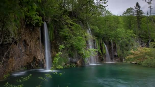 Natural Wonder Plitvice Lakes National Park Croatia — Stock Video