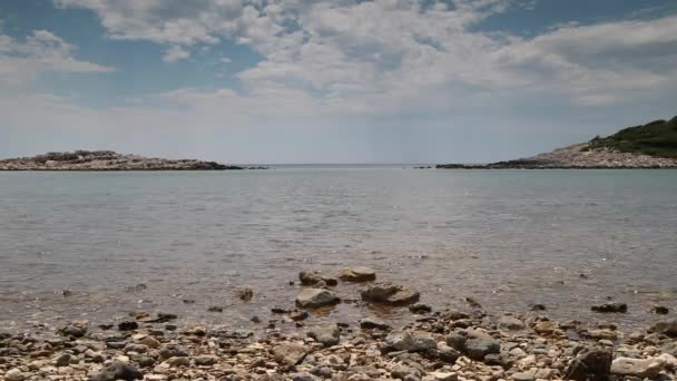 Bela Praia Limoni Croácia Com Água Cristalina Deslumbrante Mar Adriático — Vídeo de Stock