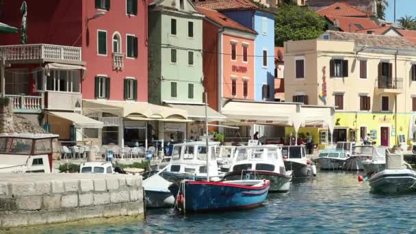 Veli Losinj Maj 2017 Small Fishing Town Veli Losinj Cres — Stockvideo