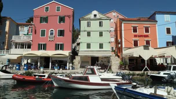 Риболовля Місто Veli Острові Losinj Острові Cres Хорватія — стокове відео