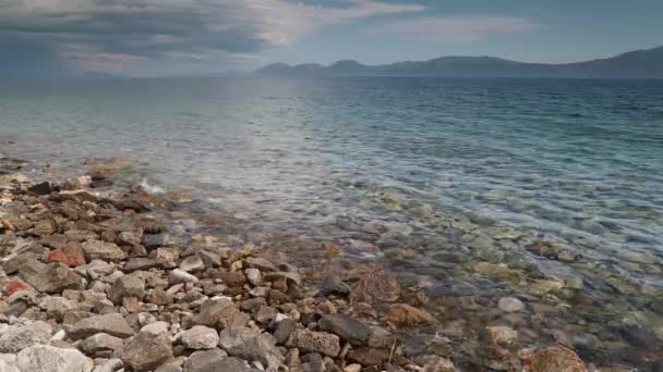 Bella Scena Sulla Spiaggia Croazia Con Splendida Acqua Cristallina Del — Video Stock