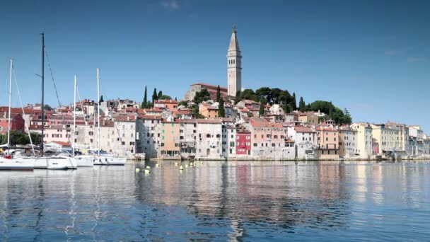 Vackra Historiska Muromgärdade Seaside Staden Rovinj Istrien Halvön Kroatien — Stockvideo