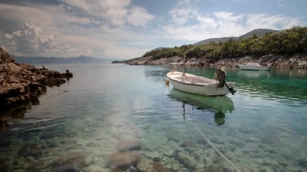 Malé Zátoce Ostrově Hvar Chorvatsko Nádherným Křišťálově Čisté Vody — Stock video