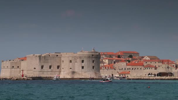 Город Порт Дубровник Адриатическом Побережье Хорватия — стоковое видео