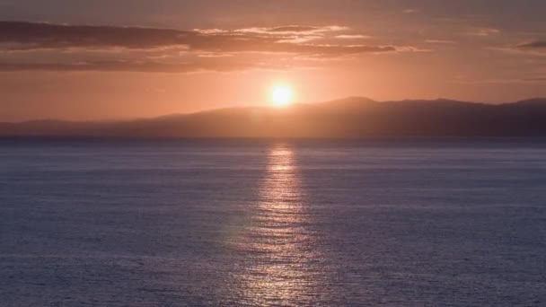 Sicilya Akdeniz Üzerinde Sabahın Erken Saatlerinde Gün Doğumu — Stok video