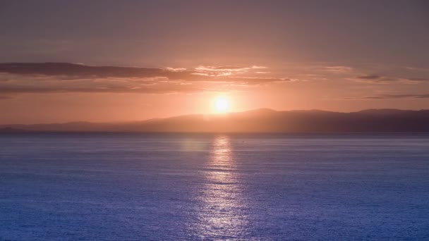 Sonnenaufgang Frühen Morgen Über Dem Mittelmeer Sizilien — Stockvideo