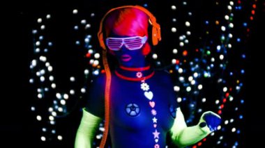 UV neon disko seksi kadın cyber oyuncak robot elektronik oyuncak parlayan