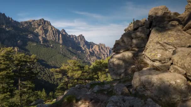 Lapso Tiempo Pintoresca Cordillera Bavella Córcega Francia — Vídeos de Stock