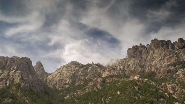 Lapso Tiempo Pintoresca Cordillera Bavella Córcega Francia — Vídeo de stock