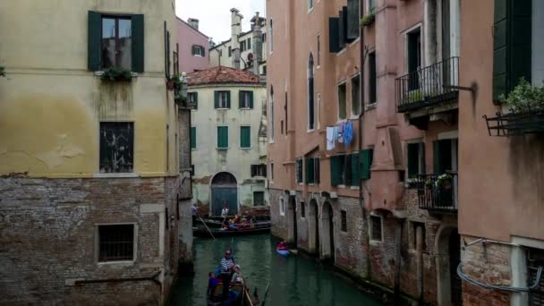 Tiros Del Canal Famosa Ciudad Venecia — Vídeo de stock