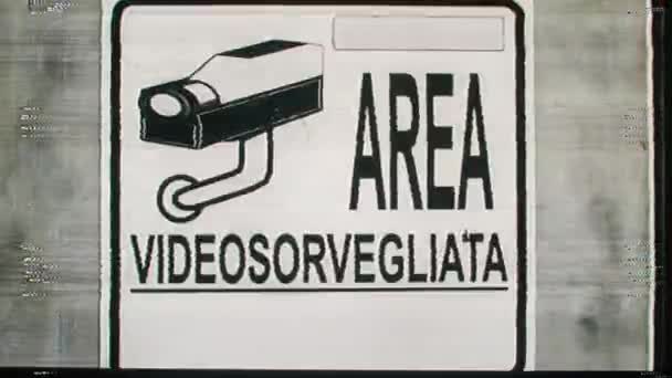 Cambiare Immagini Dei Segni Della Fotocamera Cctv — Video Stock