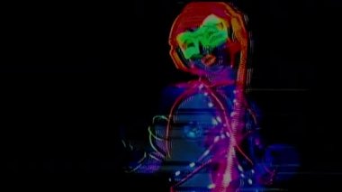 Siyah arka plan üzerine poz ışıldama bez seksi kadın