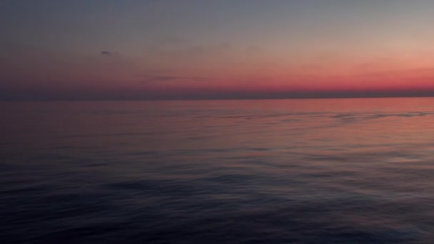 Hermoso Amanecer Horizonte Mar Filmado Desde Barco Mediterráneo — Vídeos de Stock