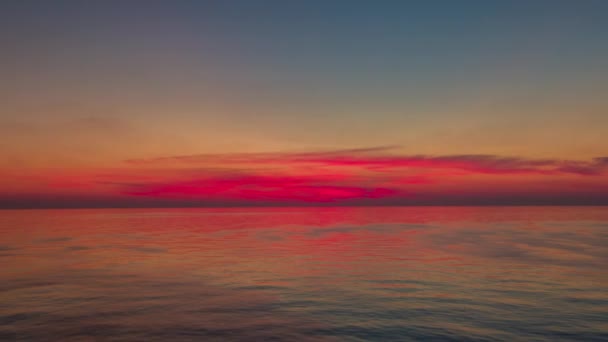 Een Prachtige Zonsopgang Horizon Zee Gefilmd Vanaf Een Boot Middellandse — Stockvideo