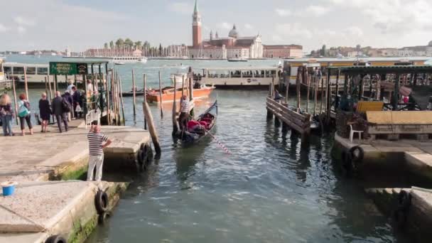 Shots Gondolas Canal City Venice — Stock Video