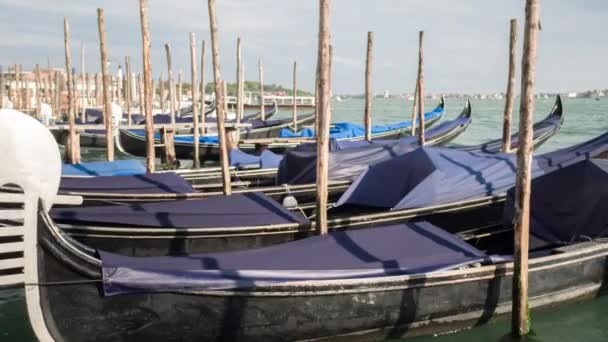 Tiros Góndolas Canal Ciudad Venecia — Vídeos de Stock