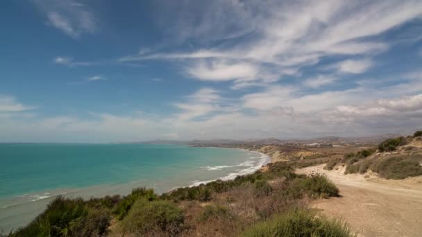 意大利西西里岛海岸线和地中海的时光流逝 — 图库视频影像