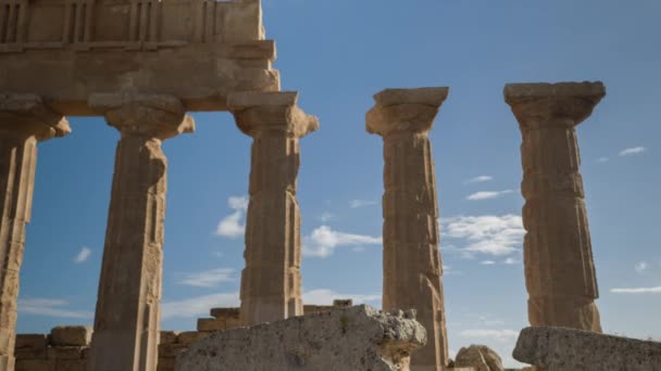 Movimiento Disparo Las Ruinas Griegas Selinunte Sicilia Italia — Vídeo de stock