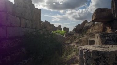 Sicilya, İtalya Selinunte antik Yunan kalıntıları görünümünü