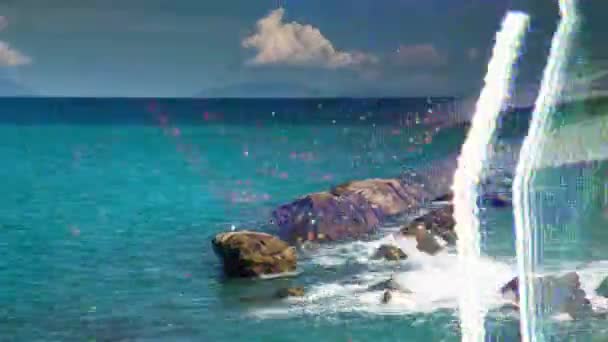 Time Lapse Rocce Mare Mediterraneo — Video Stock