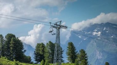 Verbier, İsviçre Alpleri kablo araçların görünümü